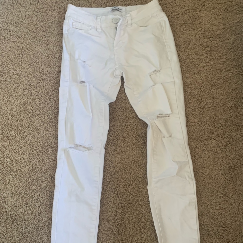 White ripped jeans